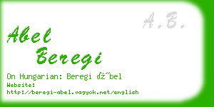abel beregi business card